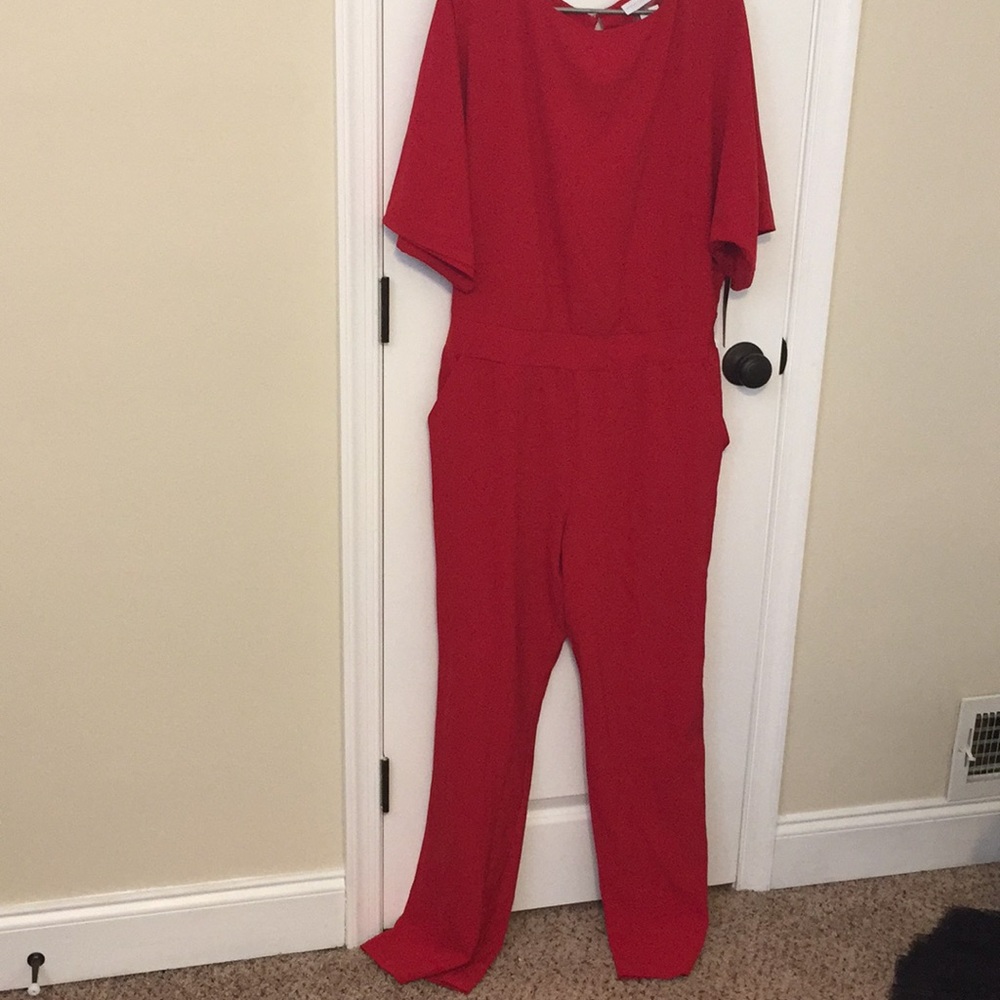 New York and company red jumpsuit new